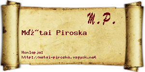 Mátai Piroska névjegykártya